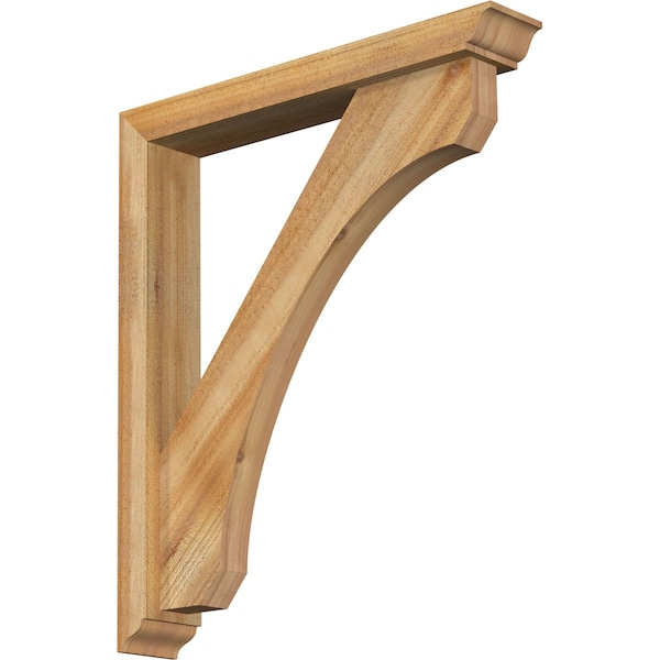 Ekena Millwork Legacy Traditional Rough Sawn Bracket w/ Offset Brace, Western Red Cedar, 4"W x 24"D x 28"H BKT0402X24X28LEC01RWR - main